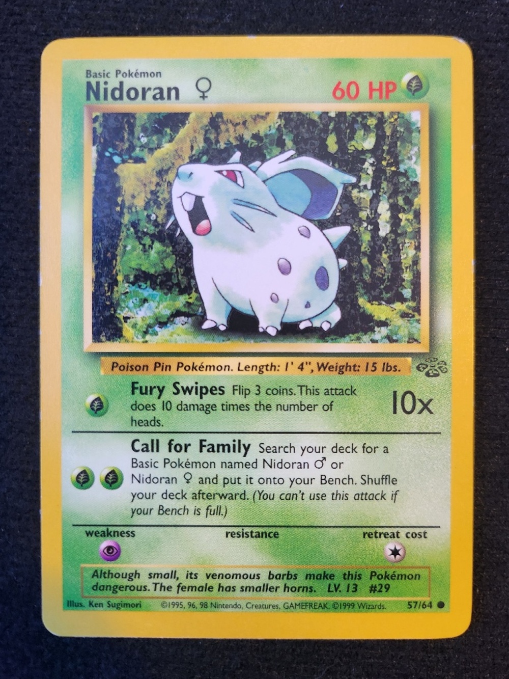Nidoran Female (57/64) - Original Pokémon Trading Card Game - Jungle (1999)